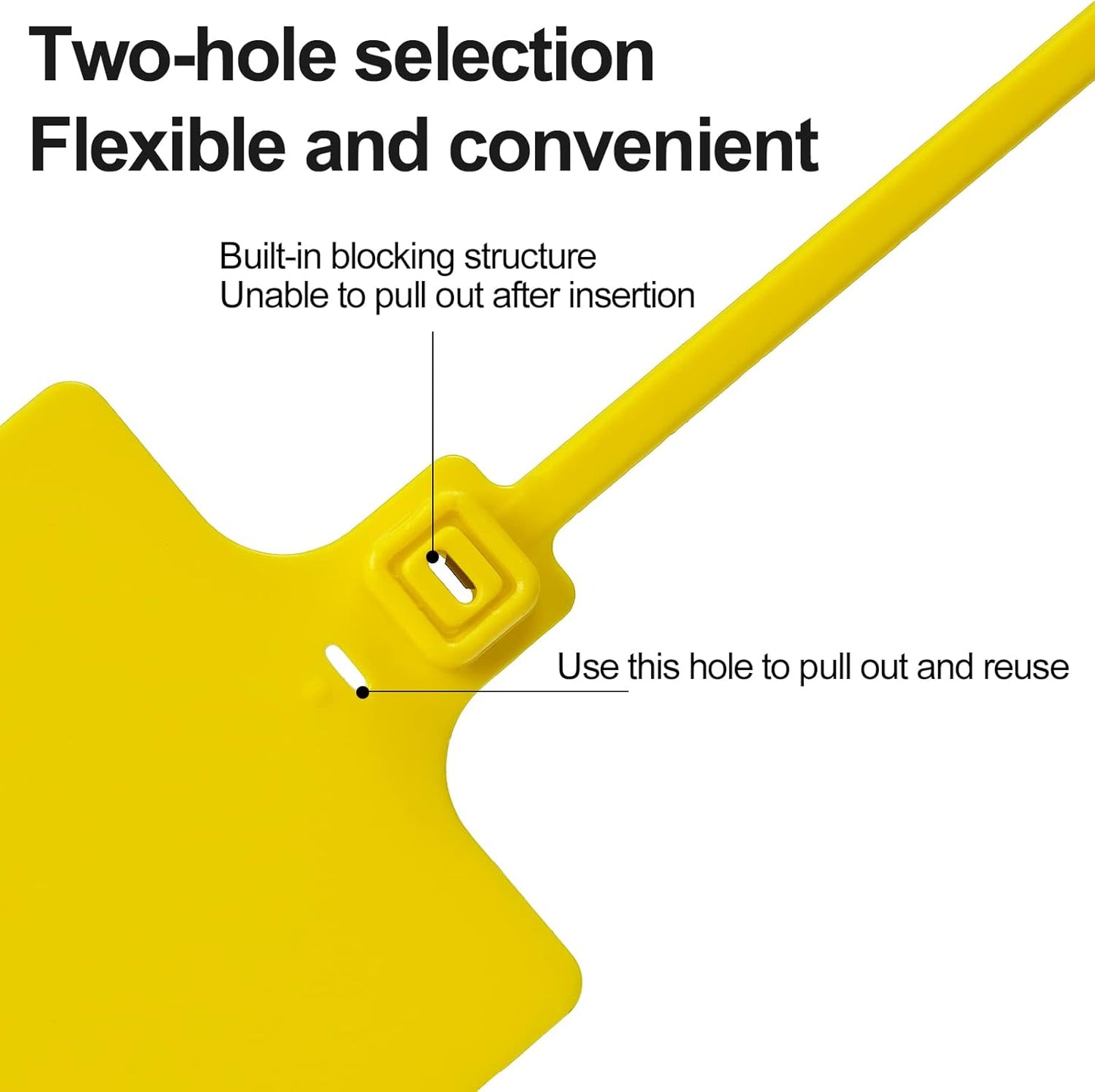100 Yellow Plastic Writable Shipping Tags - Large, Waterproof, Hanging Labels with One Permanent Marker Pen