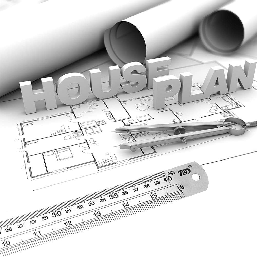 ZZTX Ruler Metal Straight Edge Stainless Steel Ruler 6 Inch Ruler Set Rulers Bulk 6 Pack