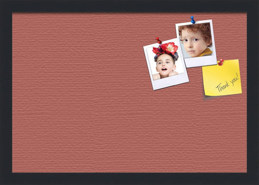 PinPix 19x13 Inch Cork Bulletin Board. This Decorative Framed Pin Board Comes with Crimson Pastel Design and a Satin Black Frame. Ideal for Home Office Decor or Message Board (PinPix-1807)