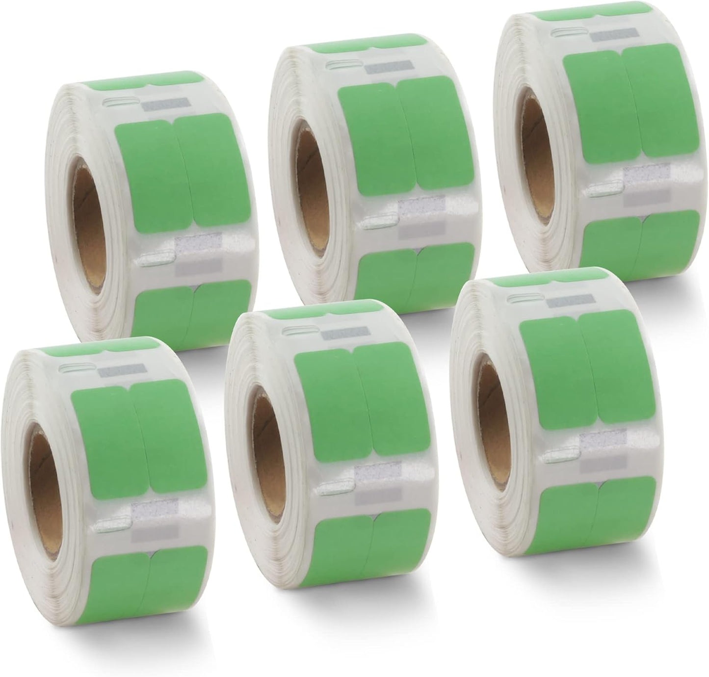 BETCKEY Colored Labels Compatible with Dymo 30333 (1/2" x 1") Extra Small Labels (2-up), Compatible for Dymo LabelWriter Thermal 450, 4XL & Zebra Desktop Printers [6 Rolls, Green]