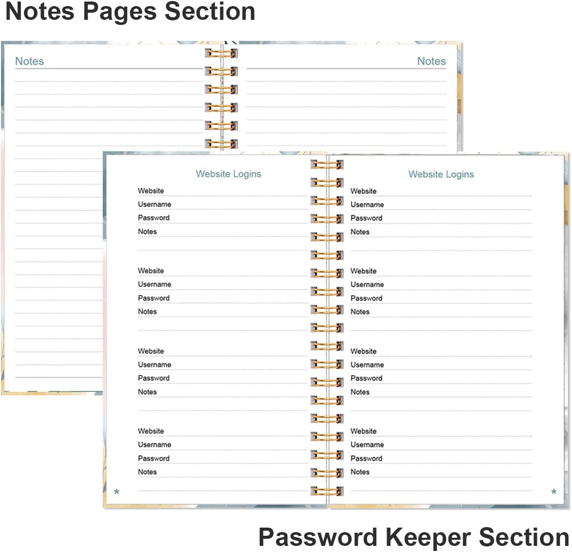 Address Book with Alphabetical Tabs - Telephone & Address Book with Address Contacts, Special Date, Phone, Birthday & Internet Login Password for Home and Office, 4.3" x 6.2", Blue Leaf