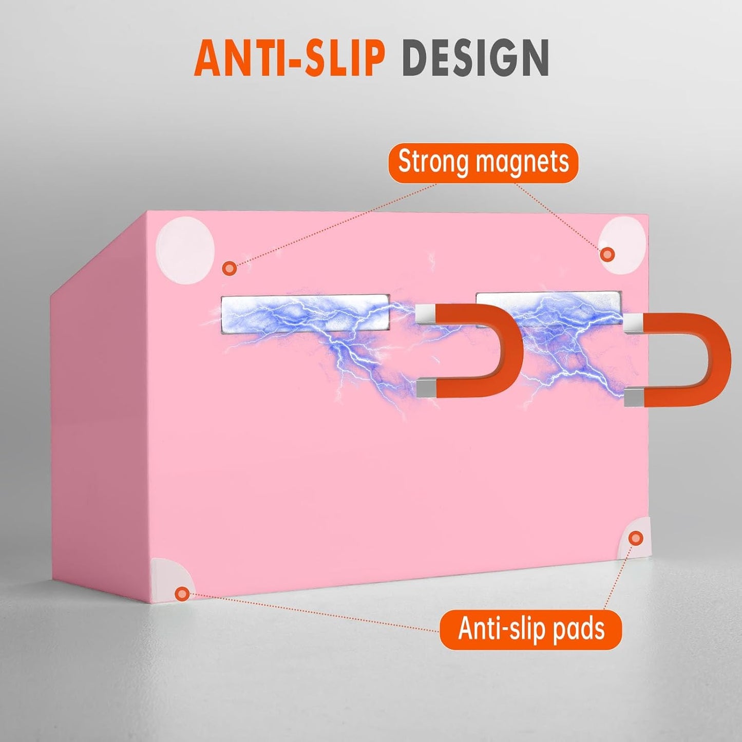 BEYGORM Magnetic Dry Erase Marker Holder for Whiteboard,Non-slip Acrylic Magnet Pen Holder for Fridge Refrigerator,Locker Organizer for Work,Locker Accessories,Pencil Cup for Desk(Pink)