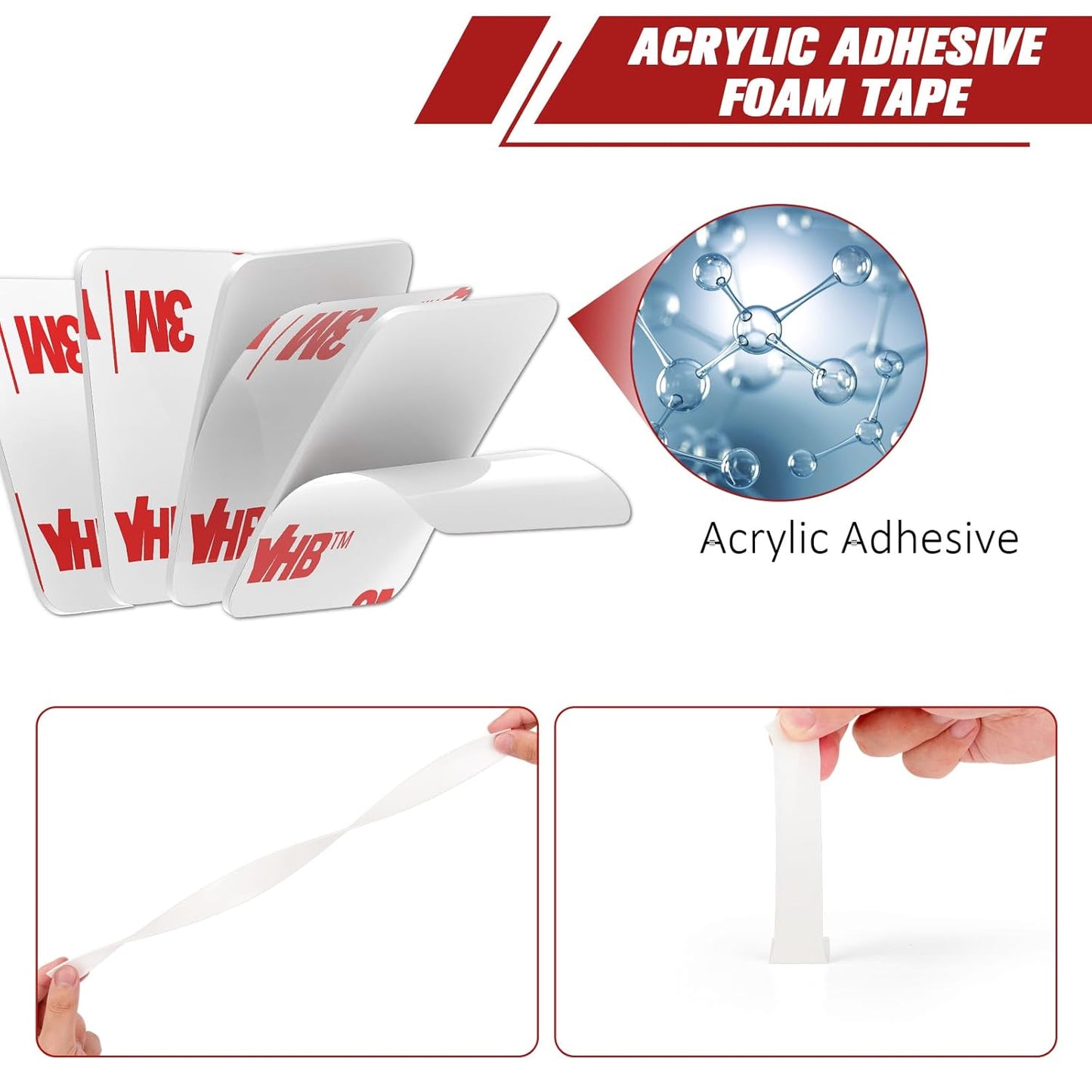 3M Double Sided Adhesive Dots Heavy Duty VHB 2" Diameter 0.025in Thick 40 PCS Round White 4930 Strong Adhesive Mounting Waterproof Foam Tape for Car Home Office Decor