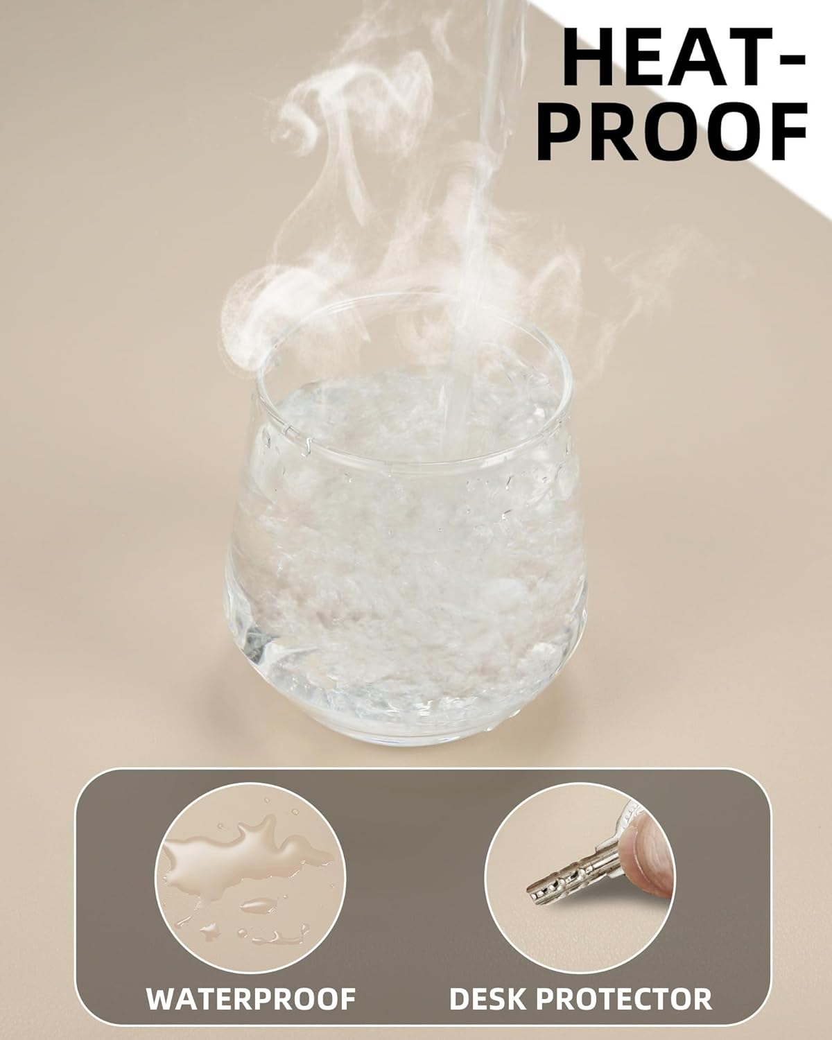 Extra Large Desk Mat - 48"x 24" Non-Slip Desk Pad for Office and Home - Ideal for Large Mouse Pad and Desk Mats on Top of Desks(Beige)