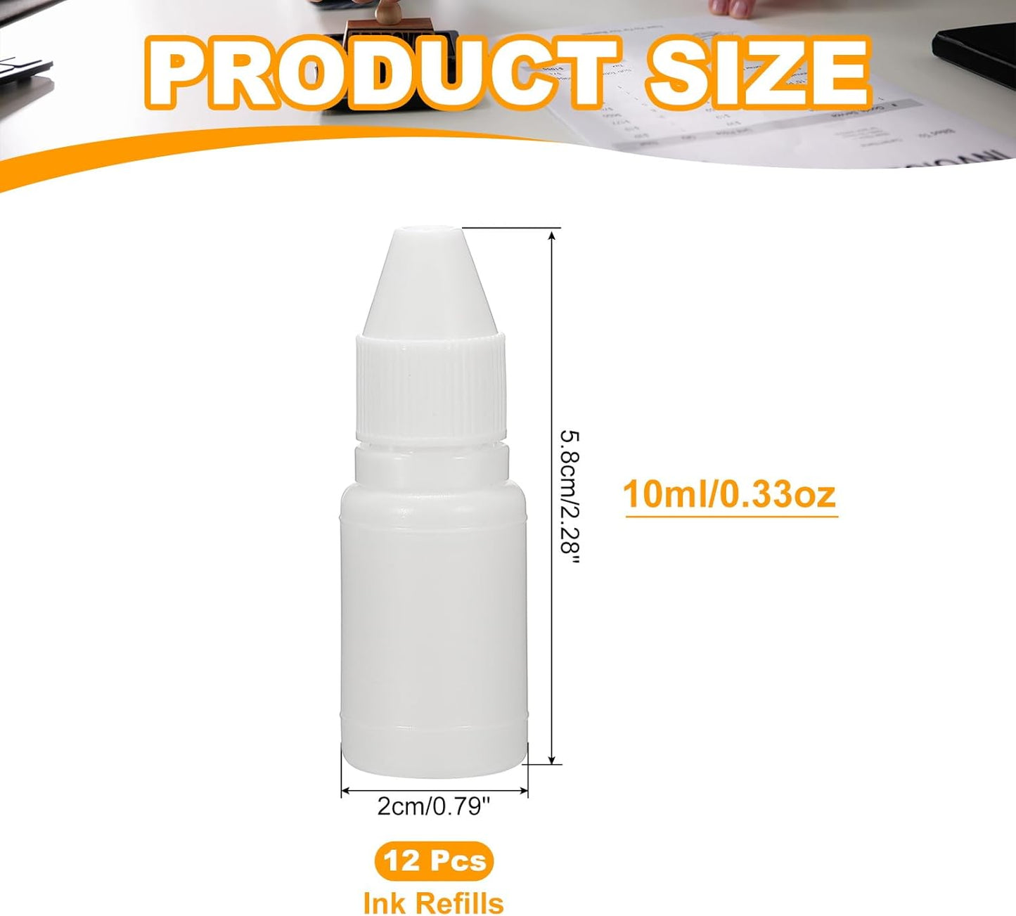 PATIKIL 0.33oz Refill Ink for Stamps and Ink Pads, 12Pcs 10ml Stamp Pad Ink Refill for Office Stamp Self Inking Stamp Date Stamp Scrapbooking, White