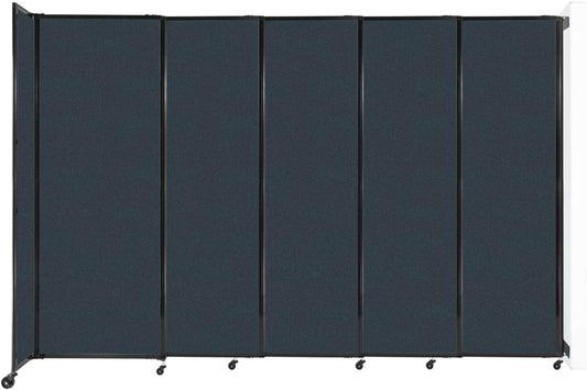 Wall-Mounted Sliding StraightWall Room Divider | Adjustable Widths | Locking Wheels | Room Separator | Up to 11'3" Wide x 7'6" Tall Blue Spruce Fabric Panels