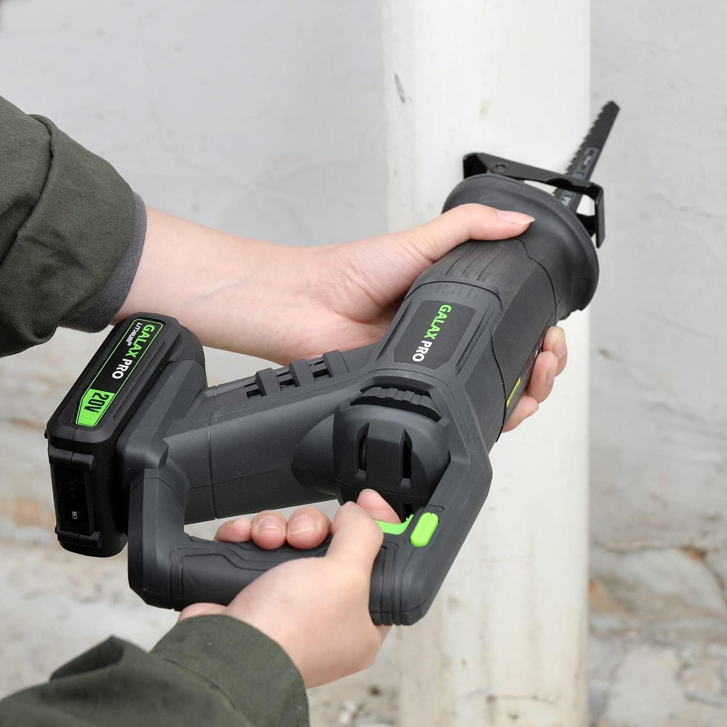 GALAX PRO Cordless Reciprocating Saw with 20V 2.0Ah battery, 0-3000RPM Variable Speed Power Reciprocating Saws with 7/8" Stroke Length,5pcs Zallsaw Blade for thin wooden board, soft metal Cutting