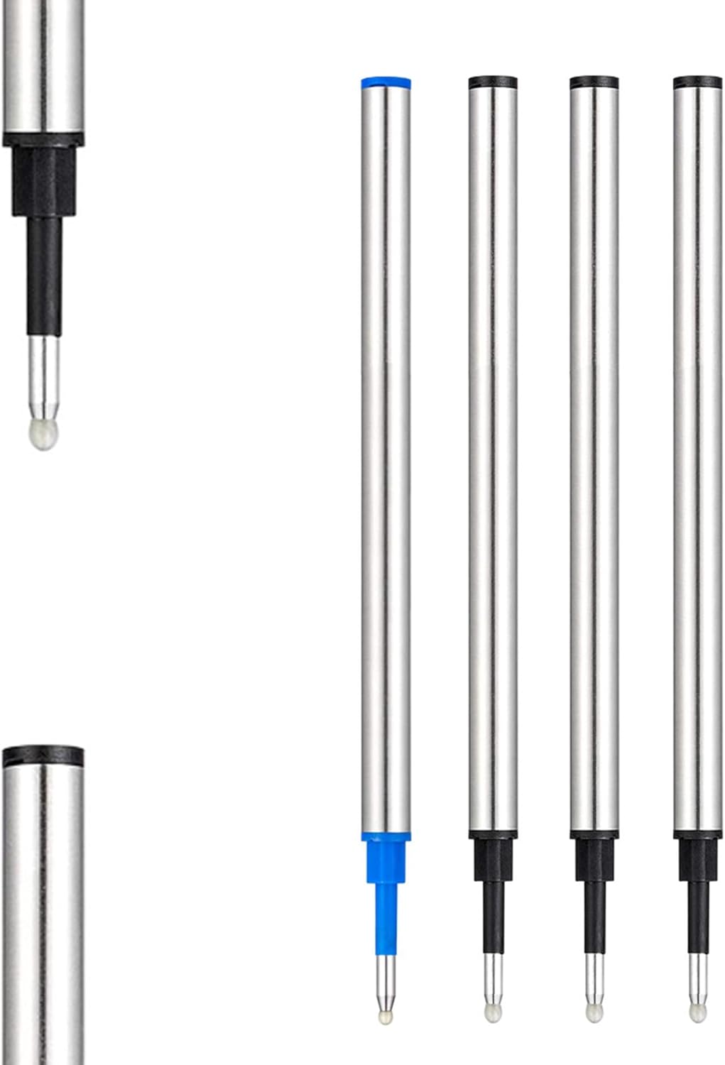 DunBong Rollerball Pen Refills, Roller Ball Fine Point 0.5mm, Red Ink Refill Pack of 5 - Replaceable Ballpoint Pen Refills Medium Point (Red)