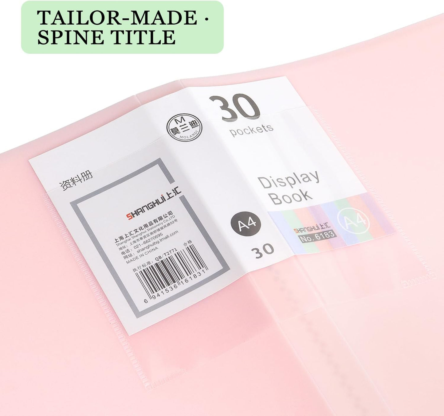 Tamaki Portfolio Binder with Plastic Sleeves, Pocket Portfolio Folder with Clear Sheet Protectors, Display 60 Pages Book, Presentation Book for Artwork, Document Organizer, 1 Pack (Pink)