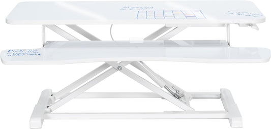 VIVO 36 inch Desk Converter, K Series, Height Adjustable Sit to Stand Riser, Dual Monitor and Laptop Workstation with Wide Keyboard Tray, White Dry Erase, DESK-V036KWE