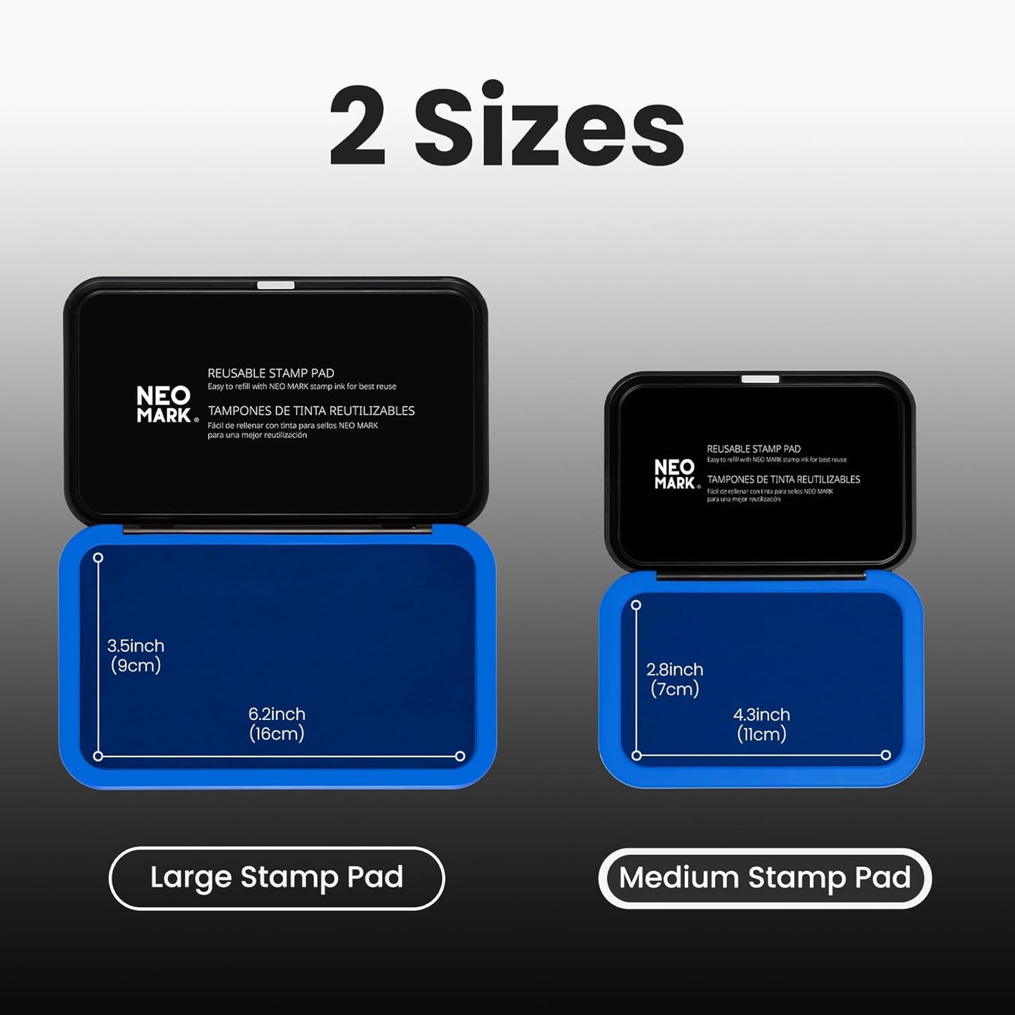 Medium Stamp Pad -2.8"x 4.4", Magnetic Lid, Premium Quality Felt Stamp Pad (Blue)