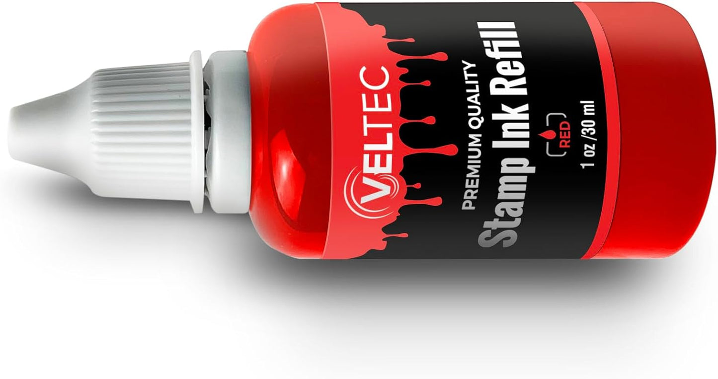 Self-Inking Stamp Refill Ink, Squeeze Bottle – 1 oz. (Red)