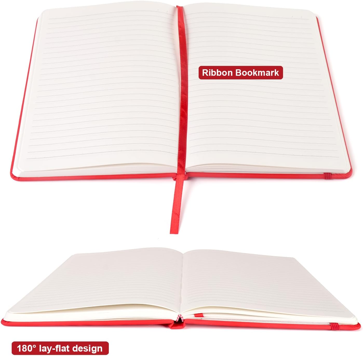 Comix Lined Journal Notebook for Women Men, Journaling Notebooks for Office School Home, 240 Pages, 5.5" x 8.3", College Ruled, A5, Hardcover, Red