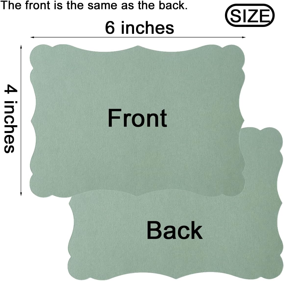 Homtable 50 Pack Sage-Green Blank Cards Cardstock Thick Kraft Paper Brown Greeting Cards for DIY Gift Card Menus, Baby Shower and Wedding Invitations (4x6IN)