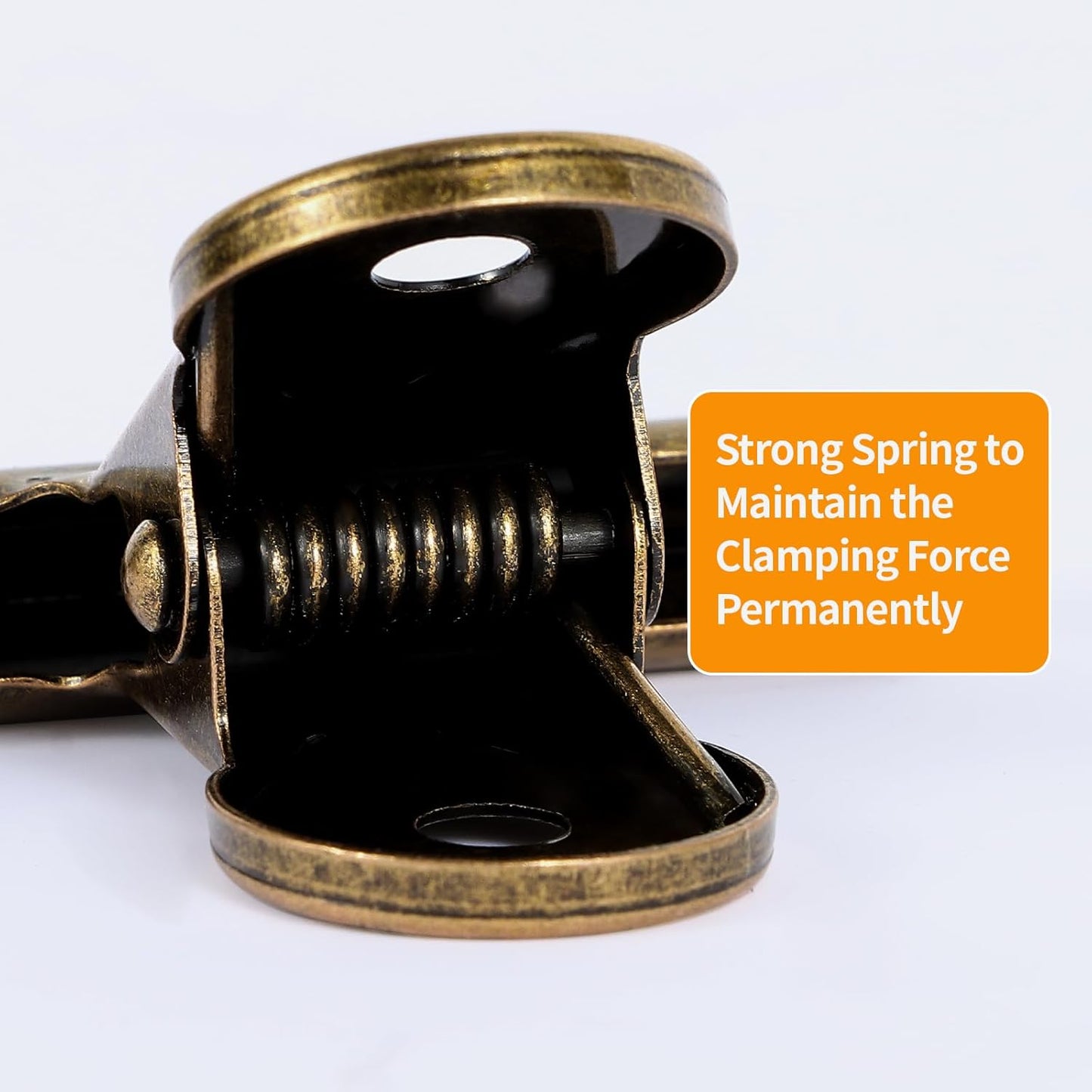 SIAMESE Bulldog Clips, 4 Pcs Binder Clips for Office & Kitchen, Multi-Purpose Binder and Food Bag Clamps for Sealing, Storage, Hanging (Bronze)