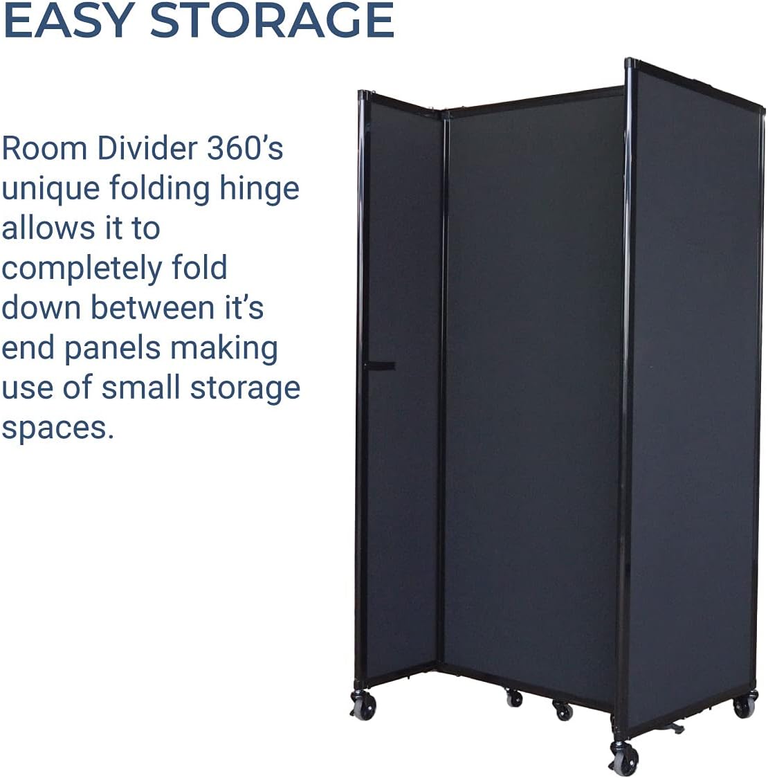Versare Room Divider 360 Portable Wall Partition | Folding Panels | Large Freestanding Divider | Locking Wheels | Temporary Room Separator | 14' x 7'6'', Red