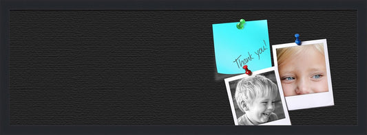 PinPix 36x12 Inch Cork Bulletin Board. This Decorative Framed Pin Board Comes with Dark Stone Design and a Satin Black Frame. Ideal for Home Office Decor or Message Board (PinPix-1808)