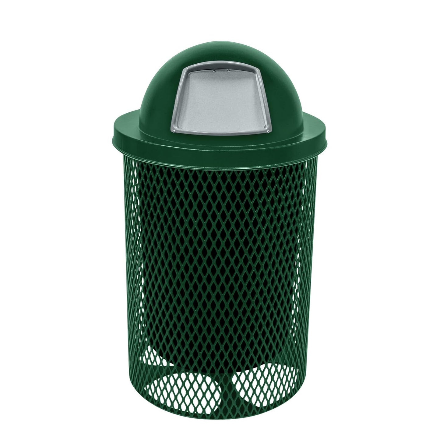 RDT-GRN Heavy Duty 32 Gallon Round Trash Receptacle, Liner Included, Green with Dome Lid, Made in America