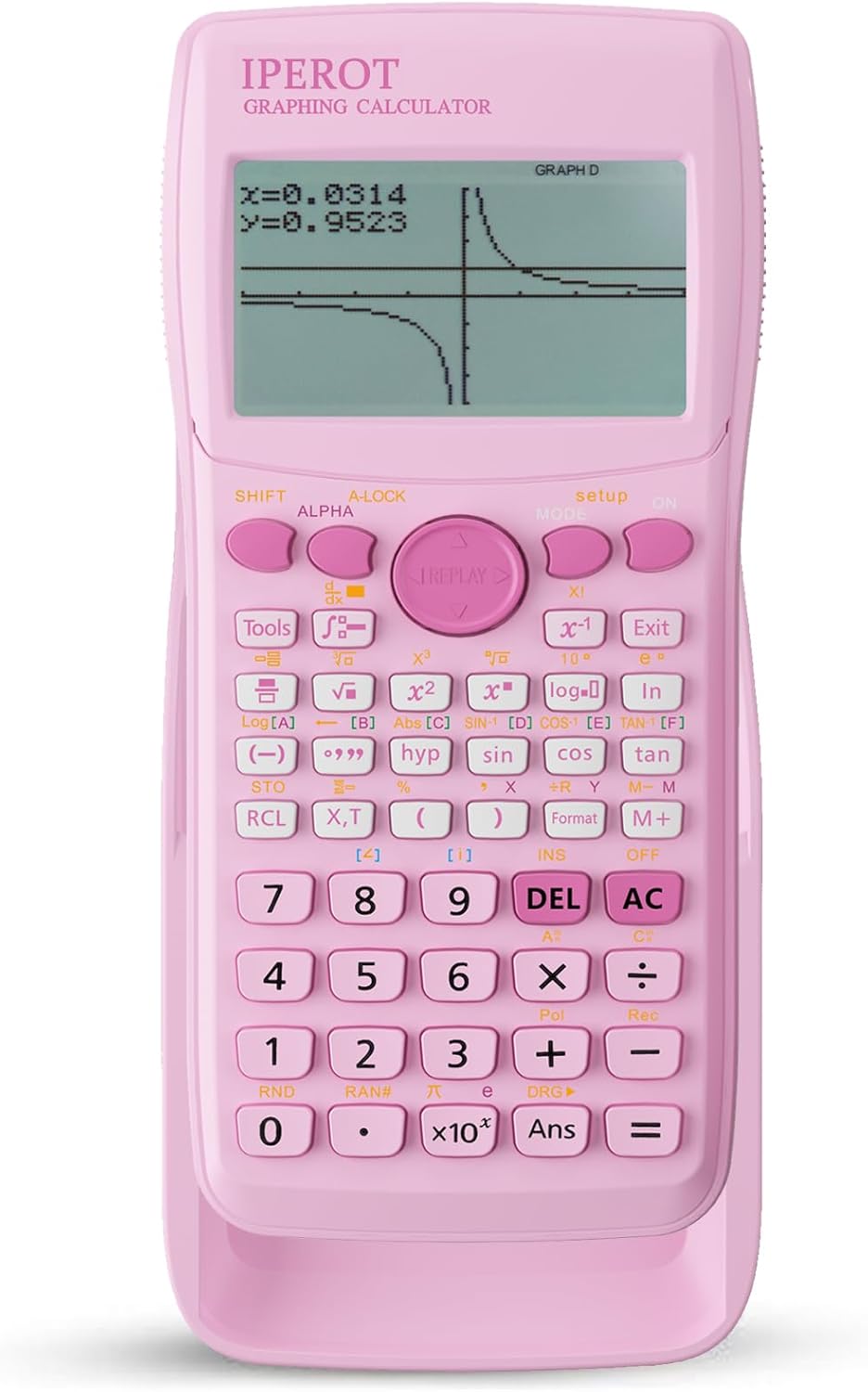 Scientific Calculators with Graphing Calculator, IPEROT Pink Scientific Calculators 10 Modes/ 4 Graphing Functions, Desktop Math Calculator Ideal for School Supplies, Students, College, Teachers