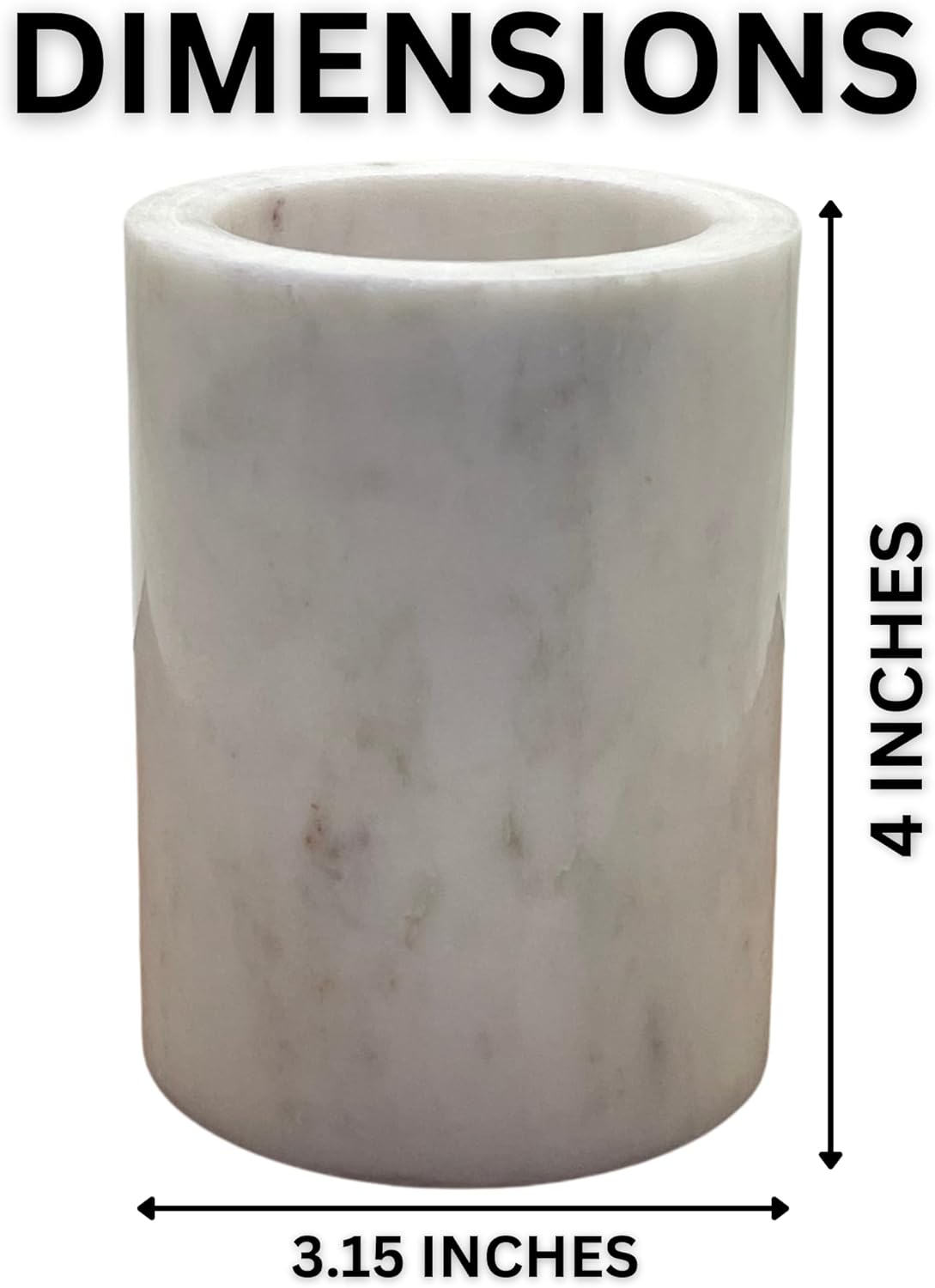 Natural Marble Pencil Pen Holder Stand for Desk, Makeup Brush Cup for Girls, Bathroom Tumbler Cup, Durable Office & Home Organizer Pencil Holder