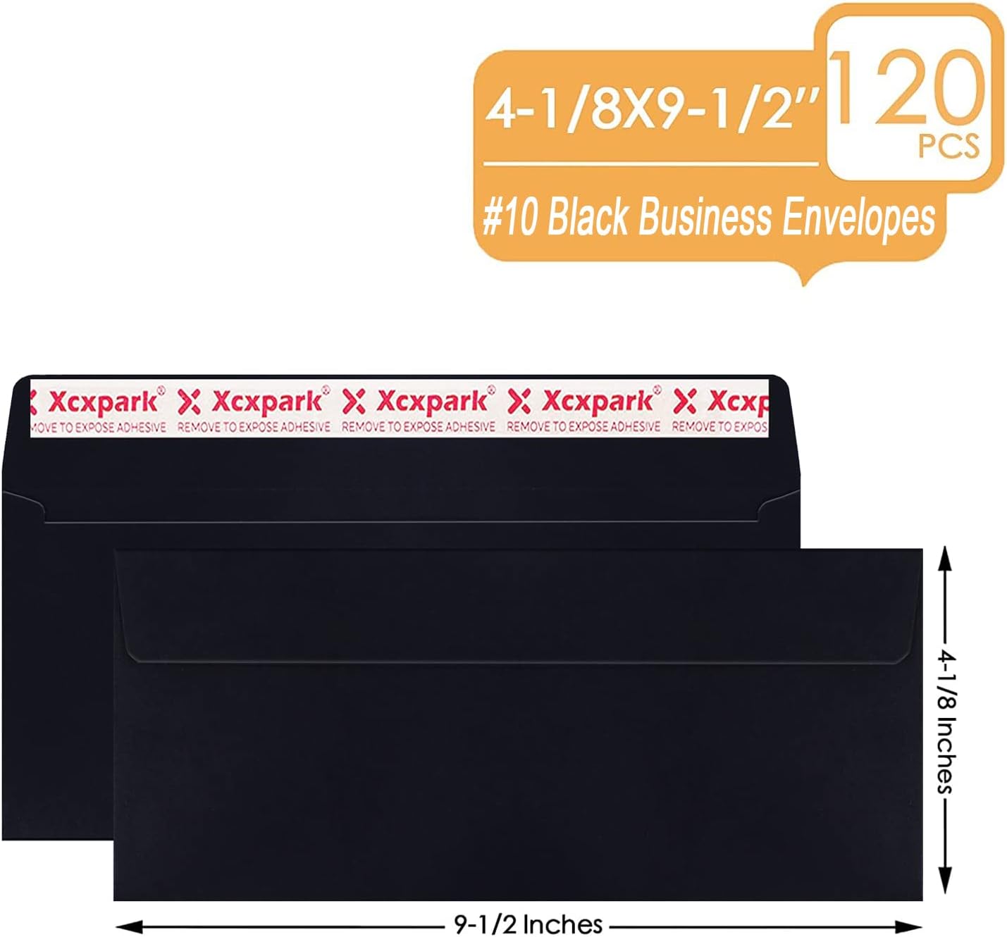 120 PCS #10 Black Self Seal Kraft 4-1/8 x 9-1/2 inches Security Envelopes, Windowless Invisible Envelopes Super Strong Quick Seal Envelopes Security Tint Pattern Secure