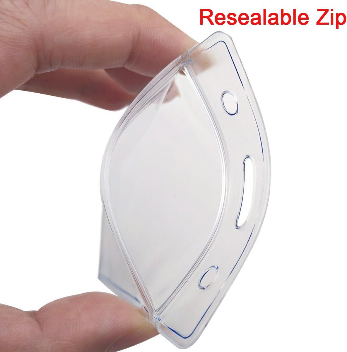 AMUU 12 Pack Vertical Clear Badge Holders Large 4x3 Name Badge Holders Plastic Large Card Protector (Fits 4x3 Nametag Inserts)