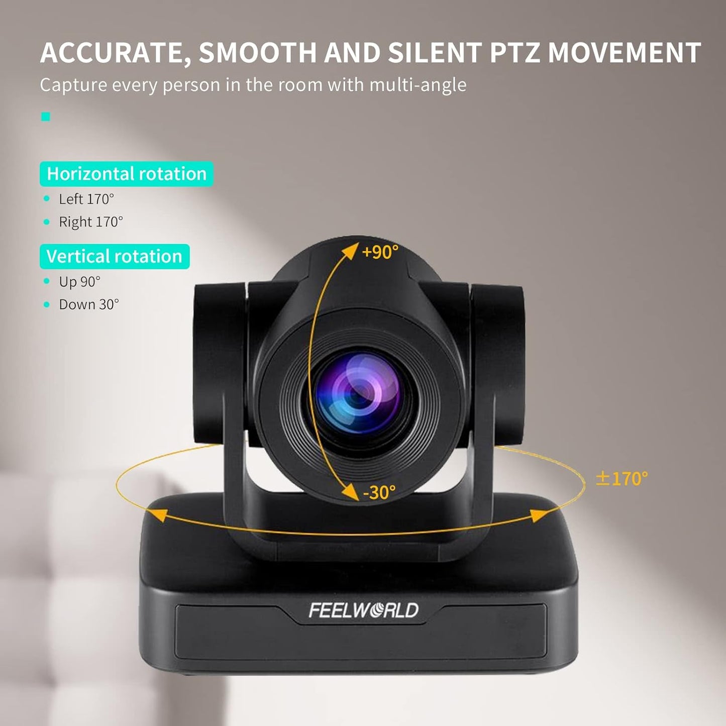 FEELWORLD USB10X USB PTZ Video Conference Camera with 10X Optical Zoom 1080P for Live Streaming Church Business Education Medical Conference Room Camera System