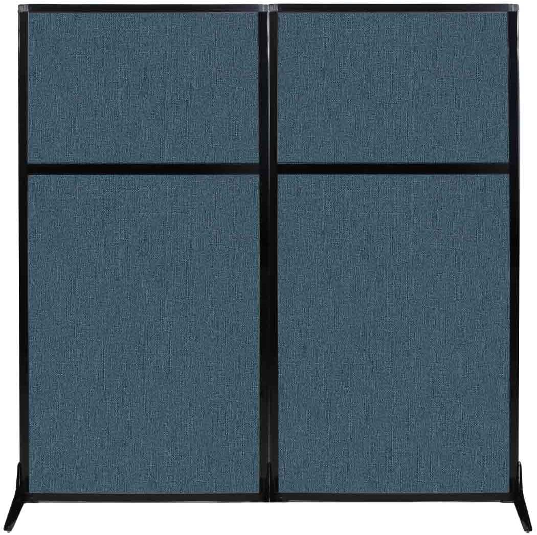 Versare Workstation Partition | Portable Wall Divider | Modern Office Cubicle | Free Standing Privacy Screen | Flexible Work Space | 66" x 70" Caribbean Fabric Panels