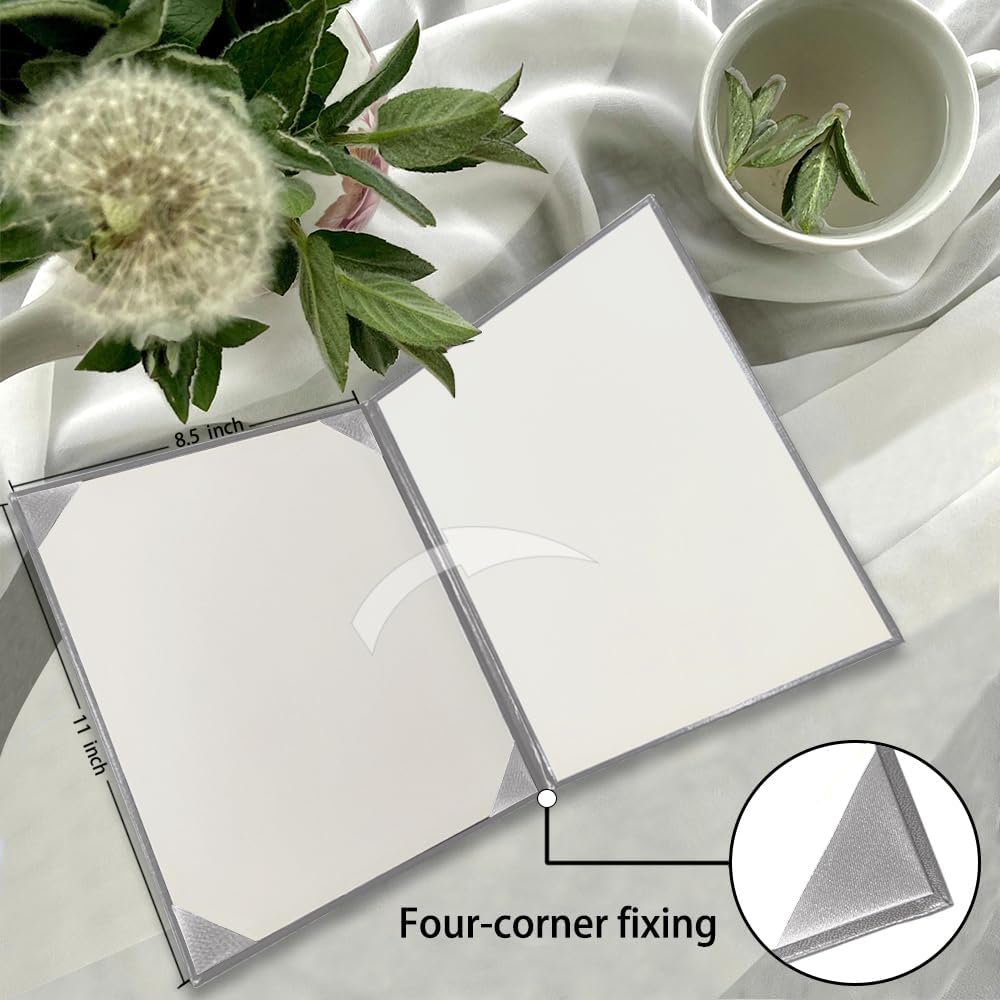 Diploma Cover 8.5x11 Inch, Graduation Certificate Holder - Elegant Faux Leather Folder for Graduation, Wedding Officiant,Grey-1 Pack