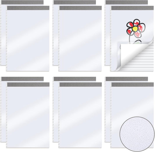 12 Pack Waterproof Cover Memo Pads 5.5" x 8.5" Lined Note Pads Writing Pads (51 Sheets Each Pad, Double Side Printed)