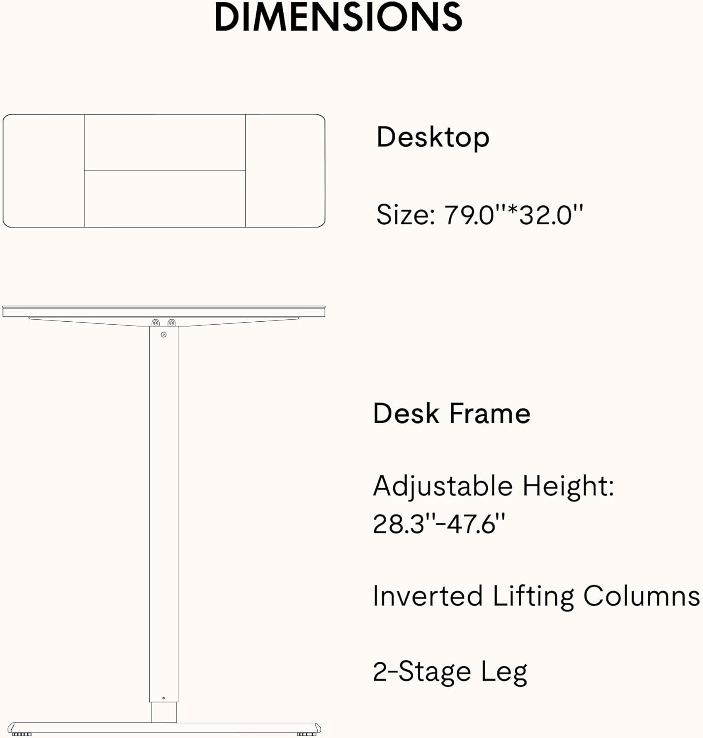 SANODESK Electric Standing Desk 79x32 Inch Height Adjustable Stand Up Desk Home Office Computer Workstation Sit Stand Home Office Desk with Splice Board (Black Frame + Black Top)