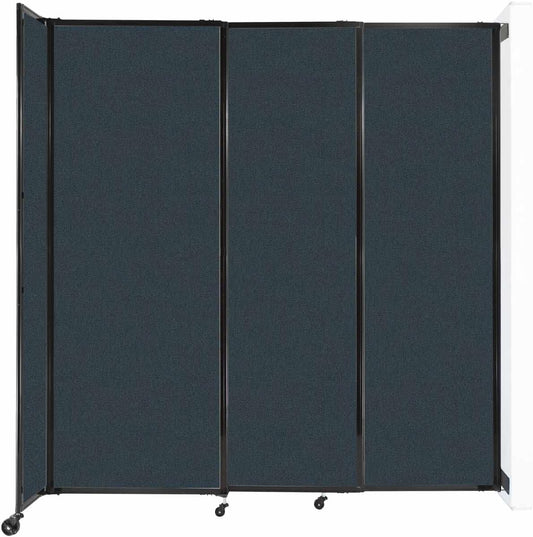 Wall-Mounted Sliding StraightWall Room Divider | Adjustable Widths | Locking Wheels | Room Separator | Up to 7'2" Wide x 7'6" Tall Blue Spruce Fabric Panels