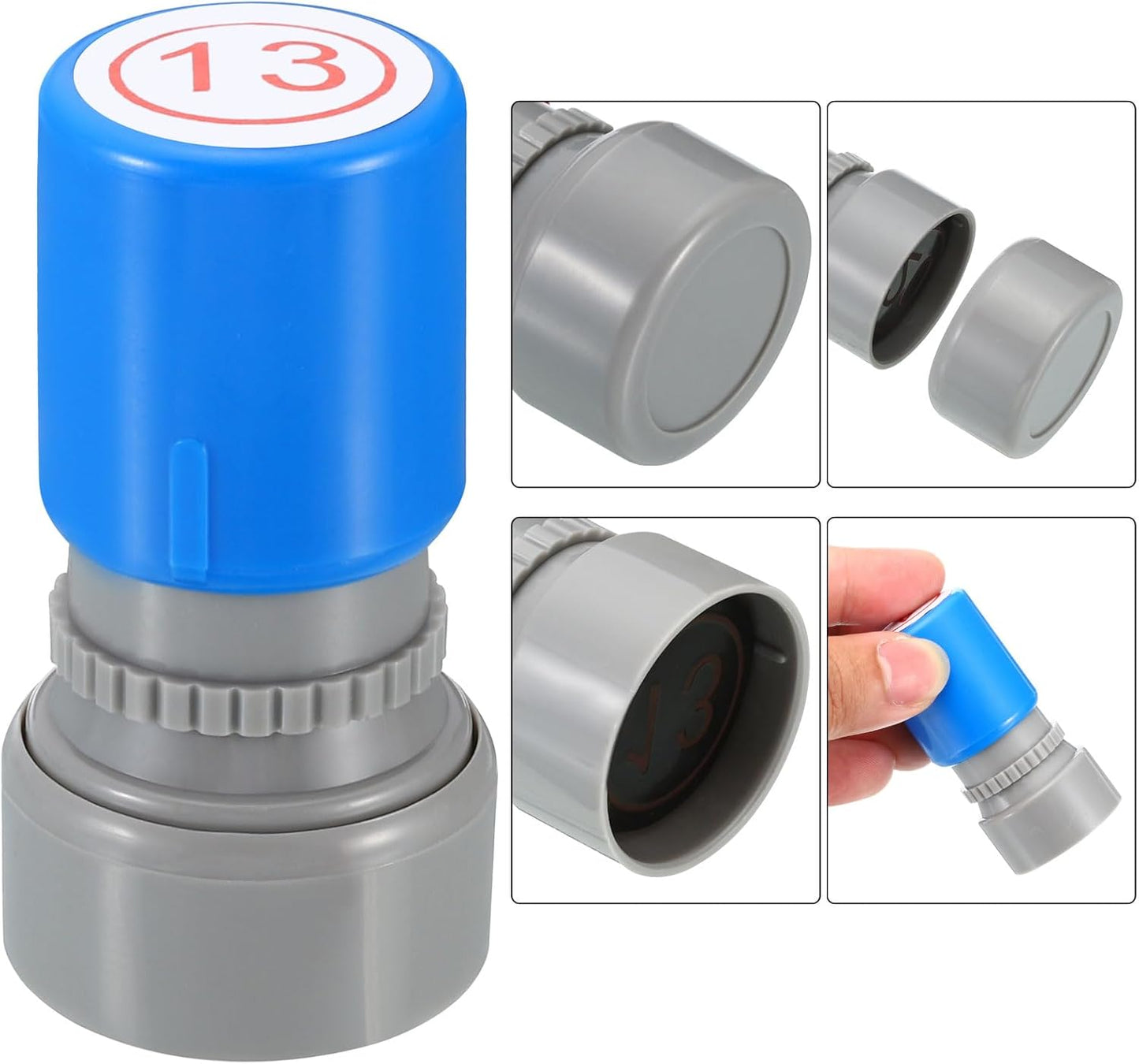 PATIKIL Number Stamps Self Inking, Numeral 13 Number Stamp Teacher Stamp Initial Stamp Ink Stamp for Class Notebook Scrapbooking DIY Craft Style 2, Red Ink