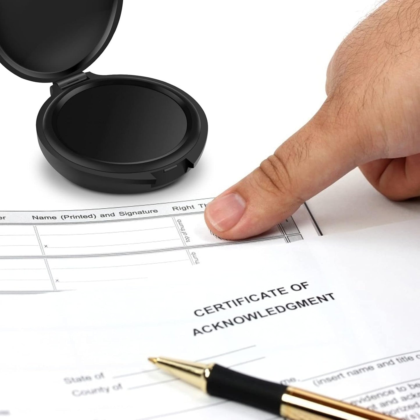 ERKOON 9 Pack Fingerprint Ink Pads, Thumbprint Ink Pad for Notary Supplies Identification Security ID Fingerprint Cards Fingerprint Black