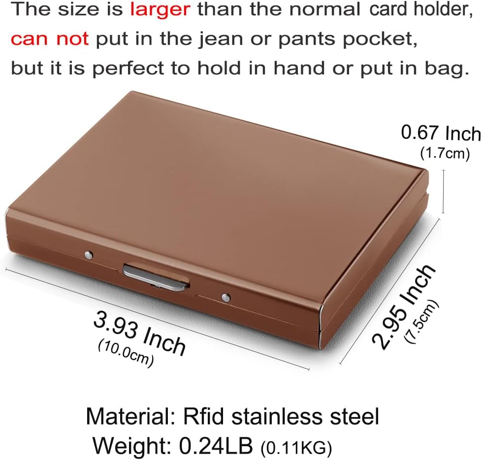 EASTNIGHTS RFID Credit Card Holder Protector Metal Credit Card Wallet Business Card Holder for Men Women Gift Box Package (Copper)