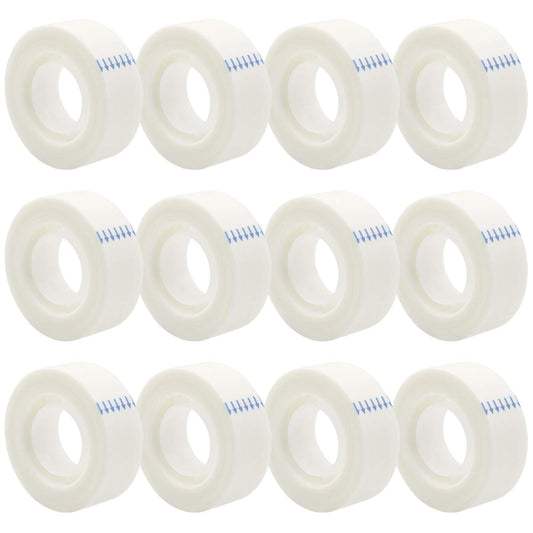 OWLKELA 12 Rolls Matte Adhesive Tape, Matte Finish Invisible Tape, Foggy Translucent Tape Great for Correction and Labeling, Compatible with Standard Tape Dispenser, 0.7 in x 1000 Inches