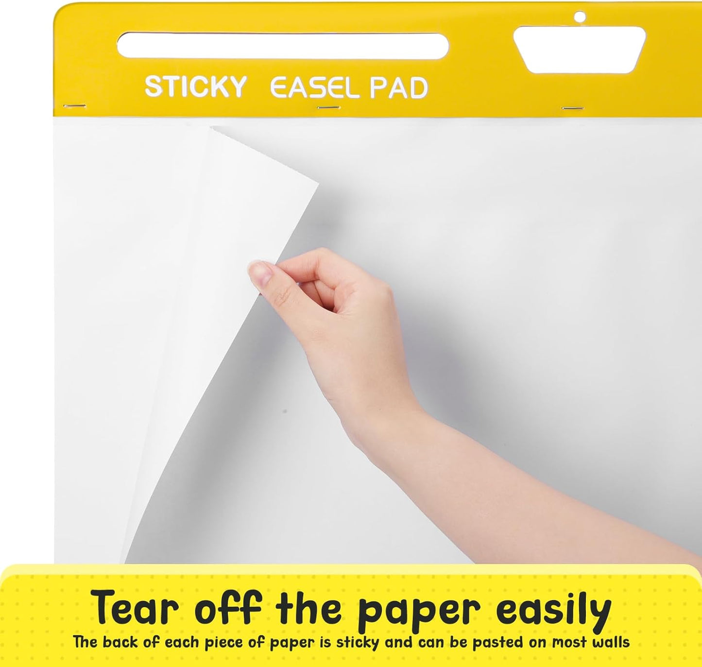 ReliThick 2 Pack Sticky Easel Pad, 25 x 30 In, White, 20 Sheets/Pad, Flip Chart Paper for Teachers, Large Sticky Chart Paper for Wall, Self Stick Easel Pad for Office School Classroom