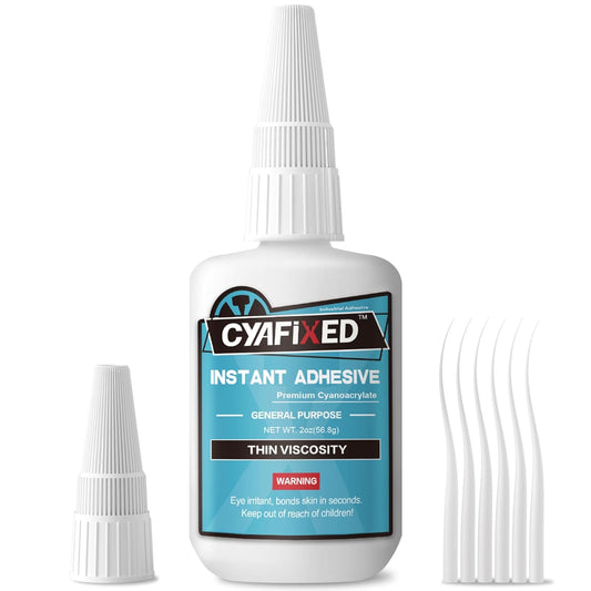 Super Glue Liquid, Instant Clear Cyanoacrylate Thin Viscosity Adhesive, Food Safe CA Glue for Shoe Sole Repair Leather Ceramic Plastic Glass Metal Wood Aquarium Porcelain Rubber Pottery Model Craft
