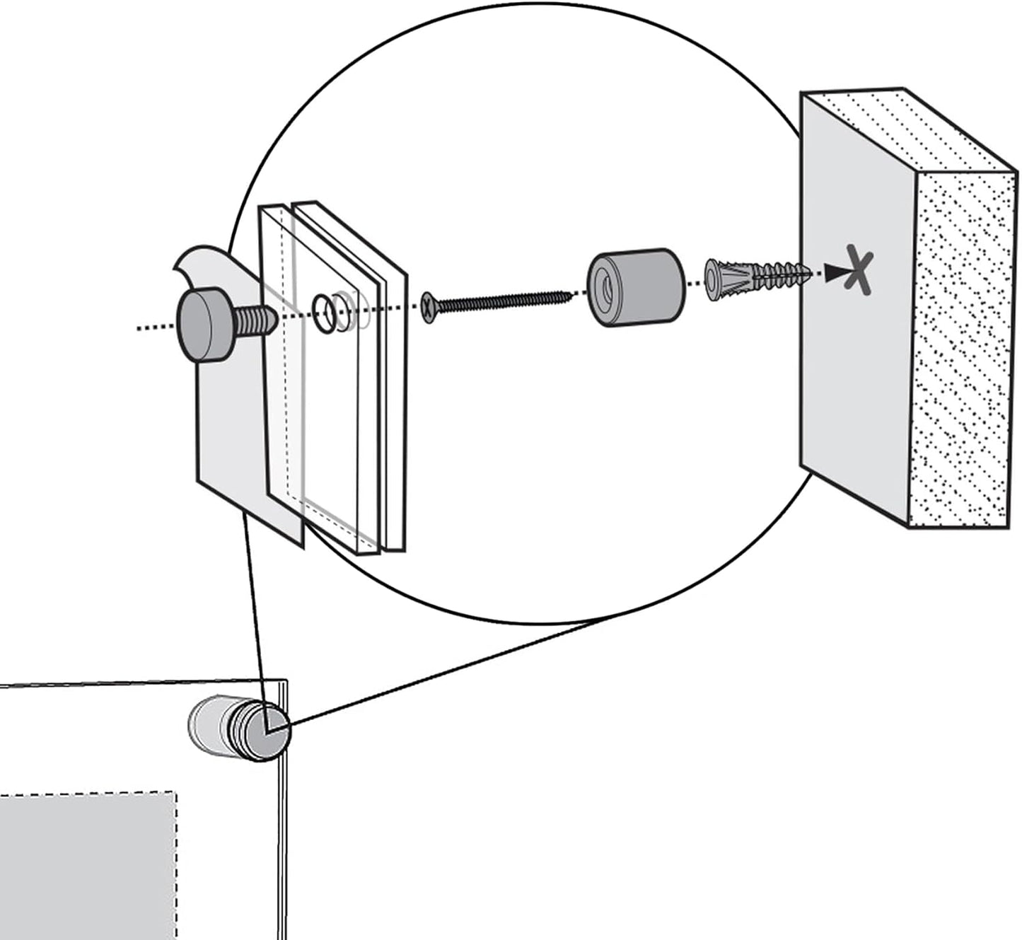 Azar Displays 105528 Floating Acrylic Wall Frame with Silver Stand Off Caps: 17" X 22" Graphic Size. Overall Frame Size: 21" X 26", Clear