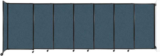 Wall-Mounted Sliding StraightWall Room Divider | Adjustable Widths | Locking Wheels | Room Separator | Up to 15'6" Wide x 5' Tall Caribbean Fabric Panels