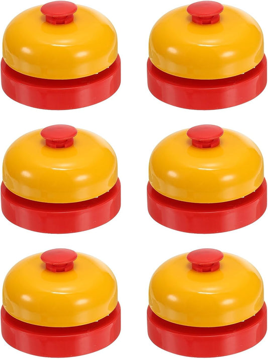 PATIKIL 6 Pcs Desk Call Bell 2.5" Dia with Metal Anti-Rust Construction Yellow/Red