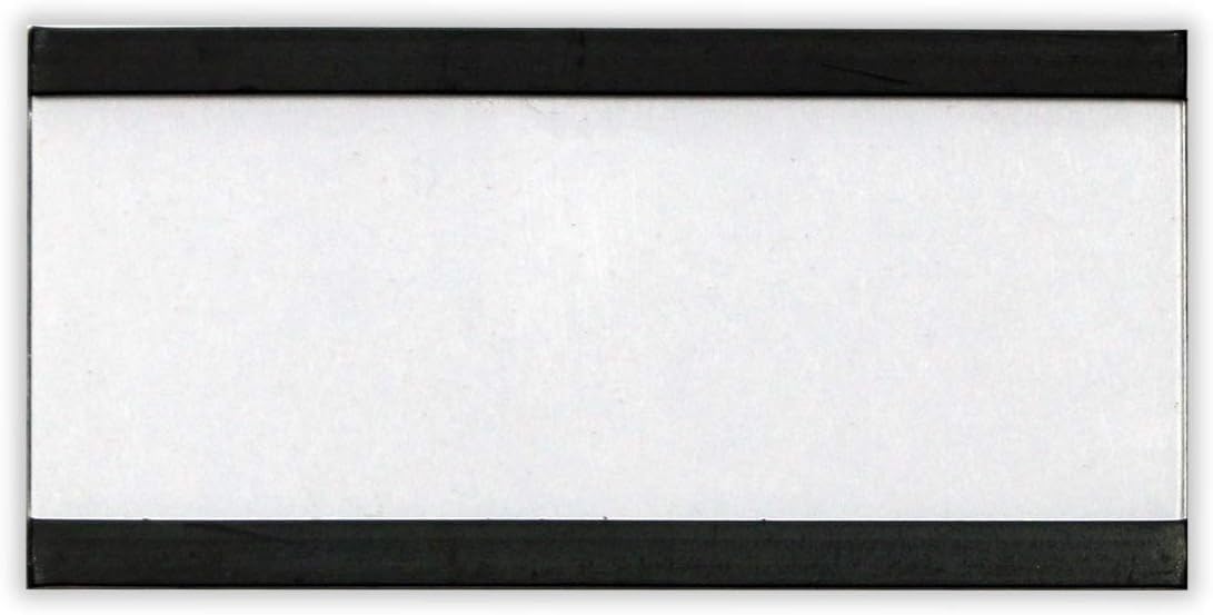 SmartSign Magnetic 'C' Channel Card Holders for Metal Racks and Shelves | 1" x 2" Pack of 25