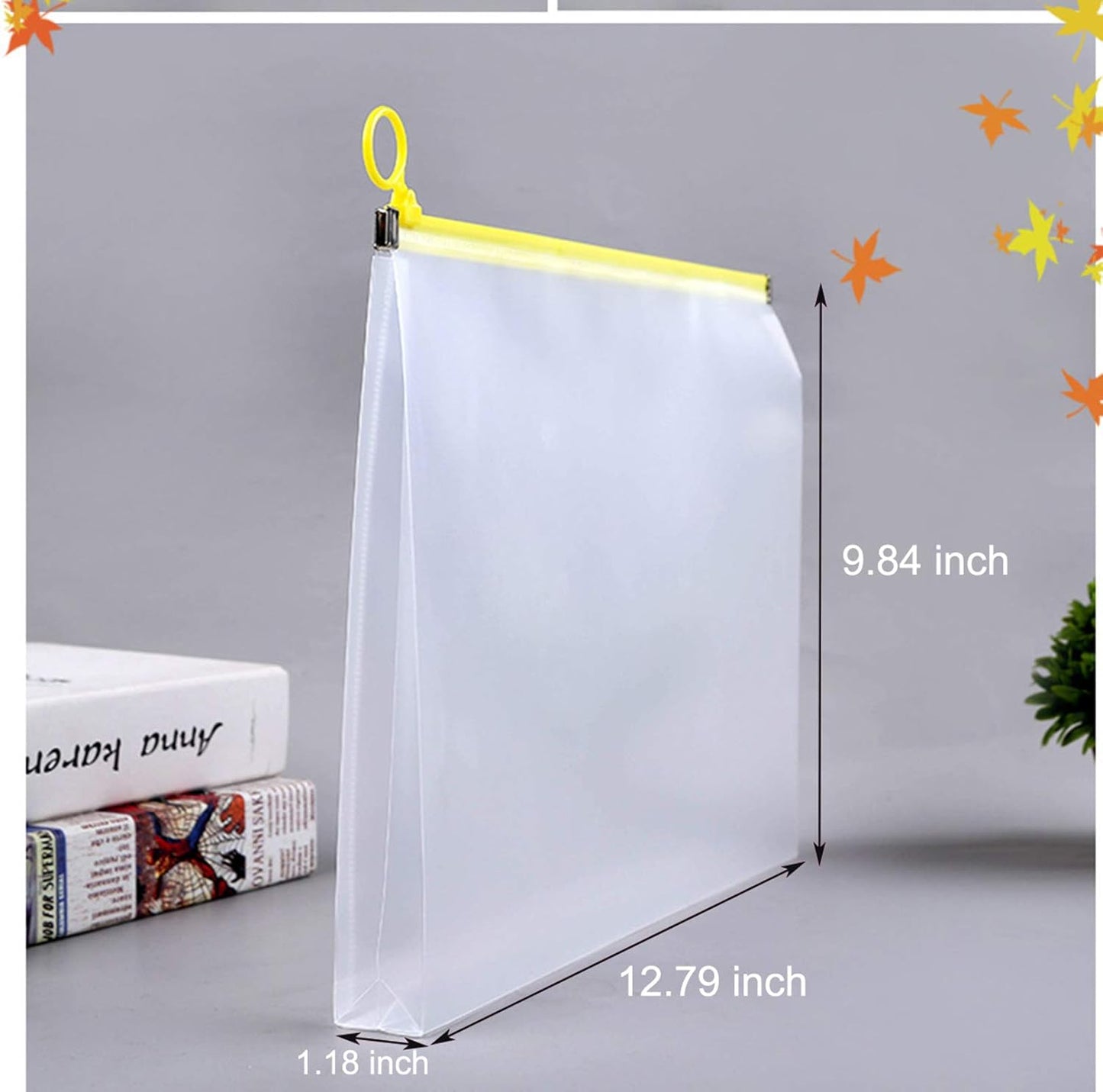 9x12 Clear Zip Plastic Envelopes File Document Paper Holder Pack of 4 (4 Pack)