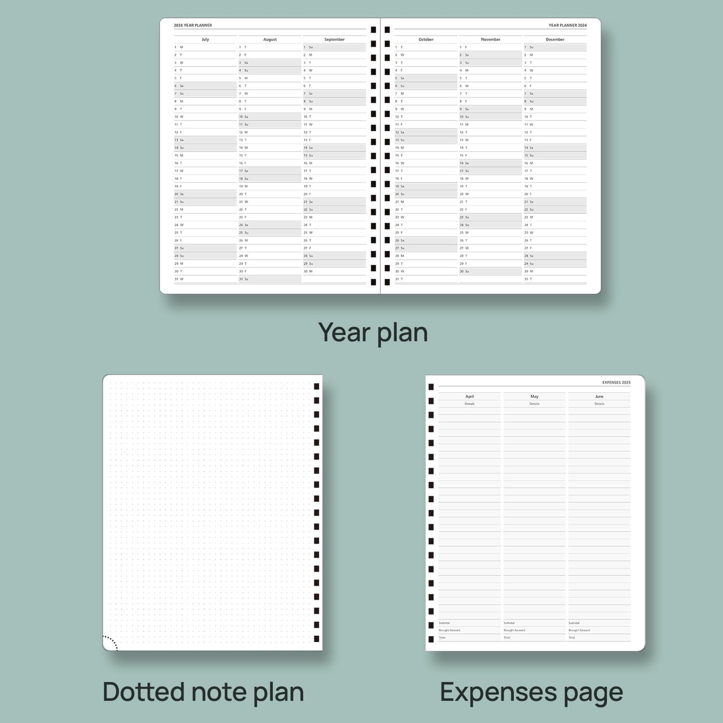 POPRUN Academic Planner 2025-2026 (July 2025-June 2026), Daily Weekly and Monthly Appointment Book (Wirebound Hard Cover - 10'' x 8'') with Hourly Time Slots, Tabs, 100 GSM - Orange