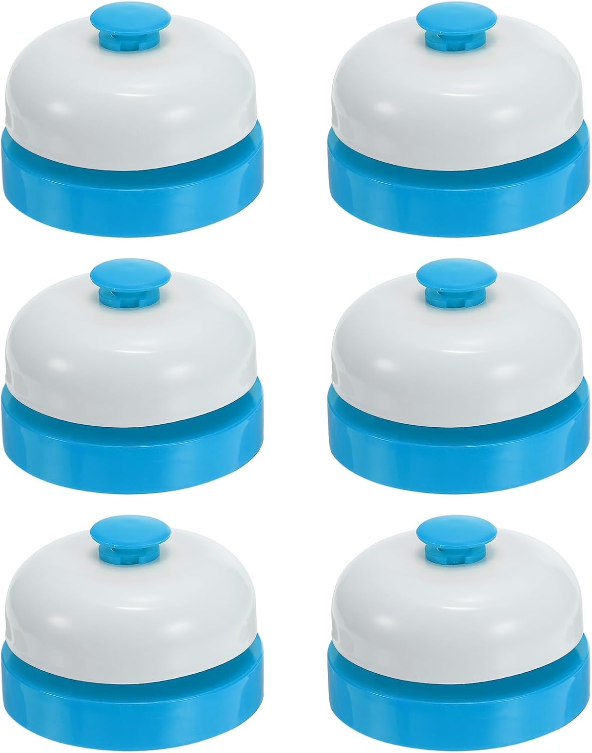 PATIKIL 6 Pcs Desk Call Bell 2.5" Dia with Metal Anti-Rust Construction Blue/White