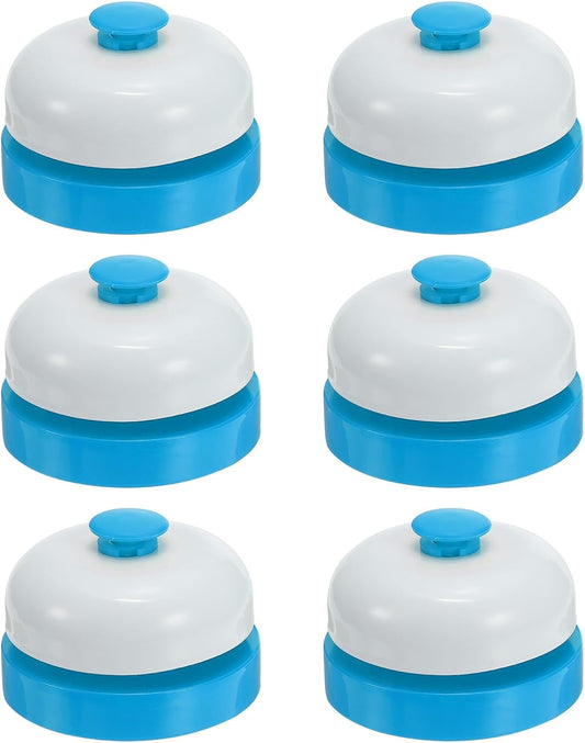 PATIKIL 6 Pcs Desk Call Bell 2.5" Dia with Metal Anti-Rust Construction Blue/White