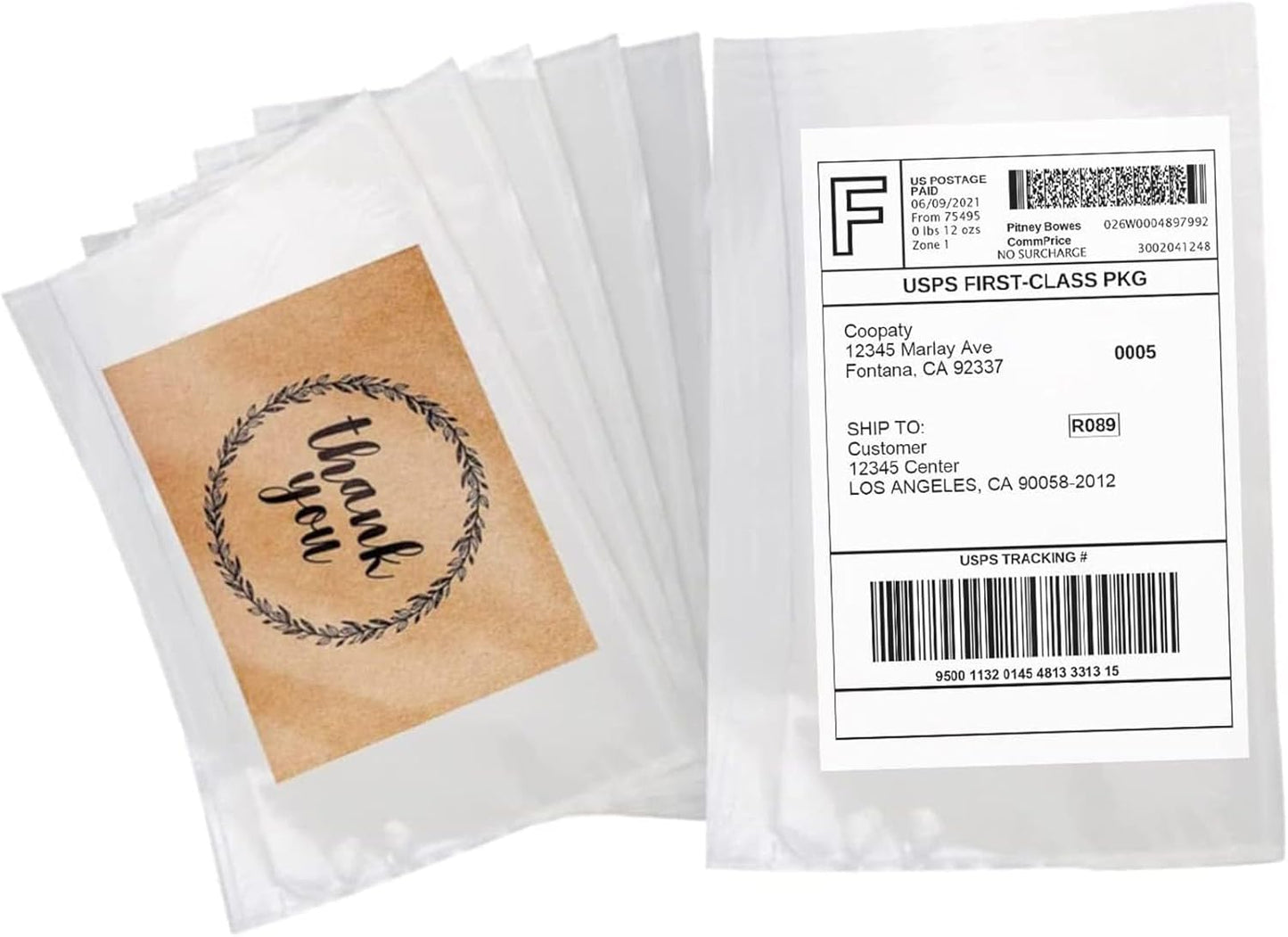 Coopaty 6" x 9" Adhesive Packing List Envelopes Clear Plastic Mailing Shipping Envelope Pouch (200 Pack)