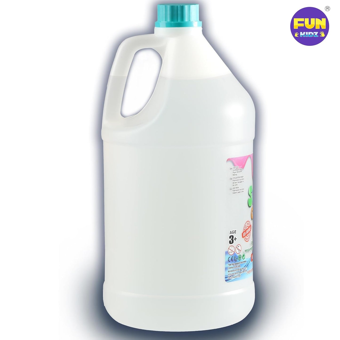 Super Clear Glue 1 Gallon, FunKidz All Purposes School Home Projects Liquid Glue Great for Slime Making Supplies Washable Non-Toxic Use for Arts & Crafts Wood Paper Cardboard