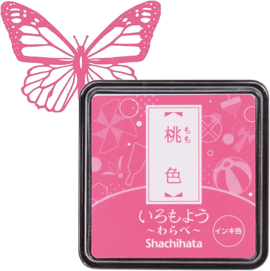 IROMOYO WARABE Stamp PAD, Small Traditional Japanese Ink Colour, Oil-Based Ink pad - Light Pink