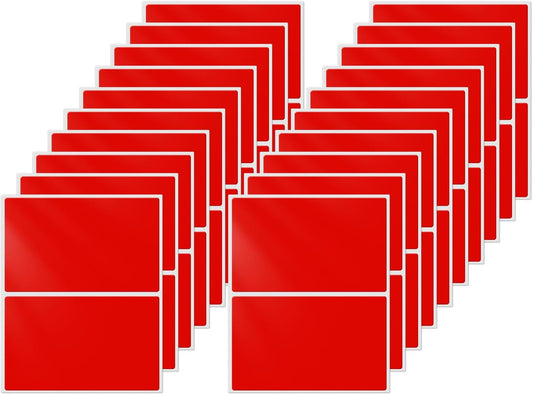 Colored Stickers 3×2 Inch Vinyl File Folder Sticker Red Rectangle Removable Waterproof Color Coding Moving Label for Boxes Office Inventory Labeling 40 PCS
